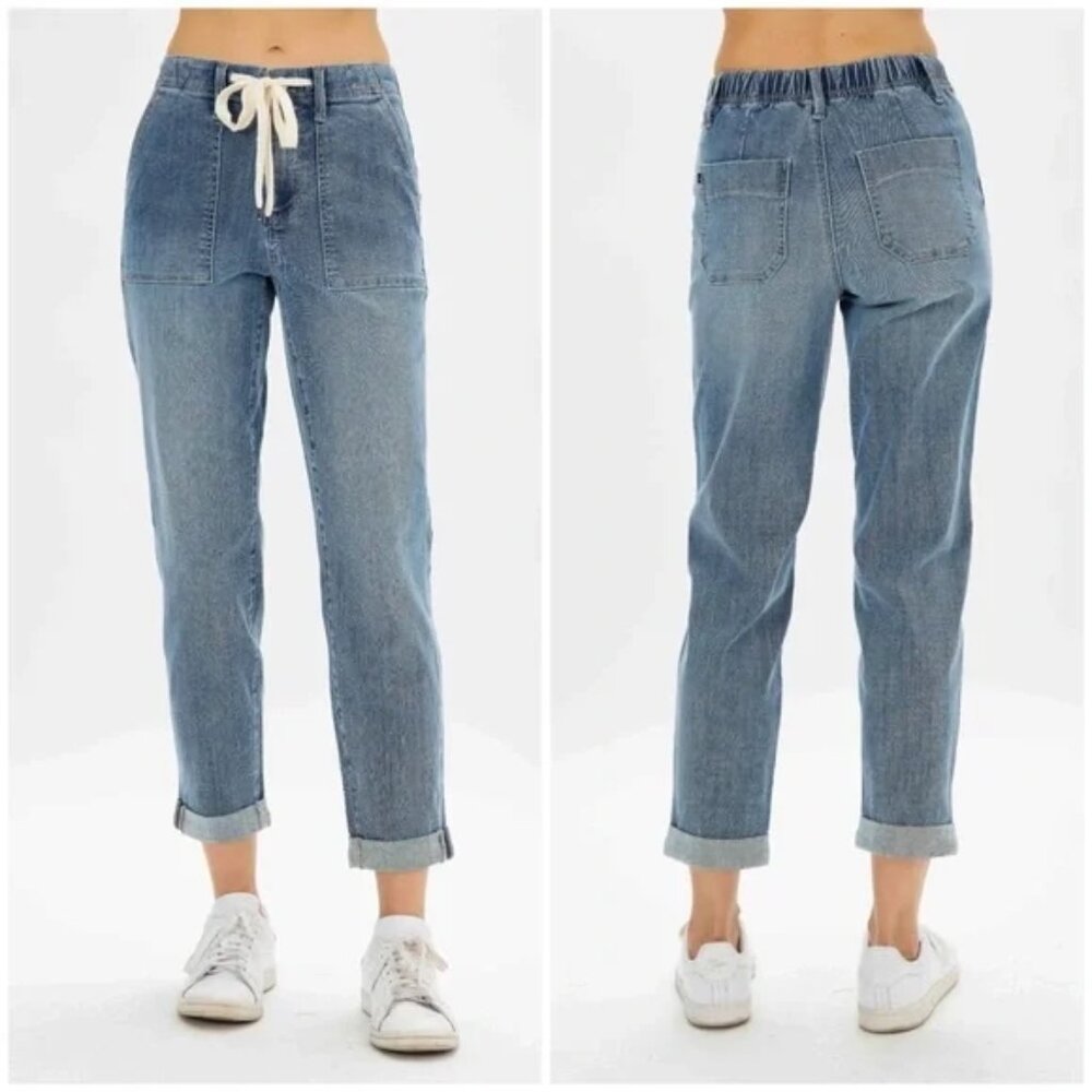 NWT Judy Blue High Waist Pull On Jogger Denim Jeans